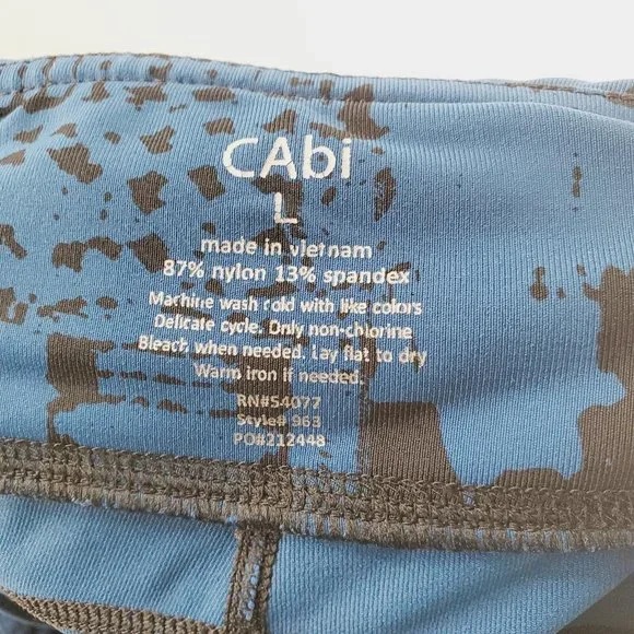CAbi 963 Women's Blue Black Skinny Cool Down Pull On Yoga Tech Leggings Size L - Picture 6 of 6